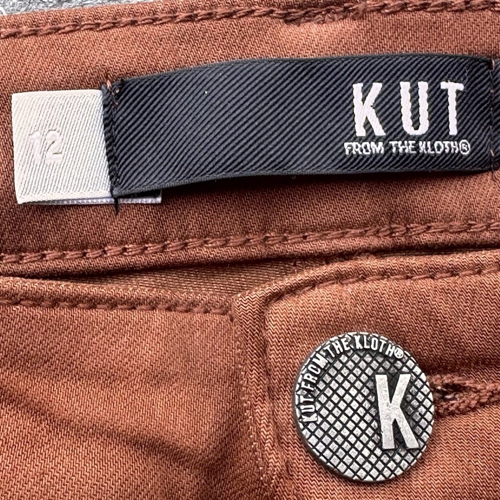 KUT from the Kloth Fab Ab High Rise Skinny Stretch Denim Jeans Brown Size 12 - Picture 3 of 14